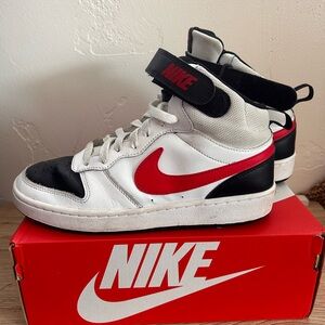 Nike Red and Black High-Top Sneakers